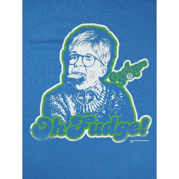 Vintage Christmas Story Tee Shirt Ralphie Blue New Men's Medium Deadstock Fudge - Picture 3 of 7
